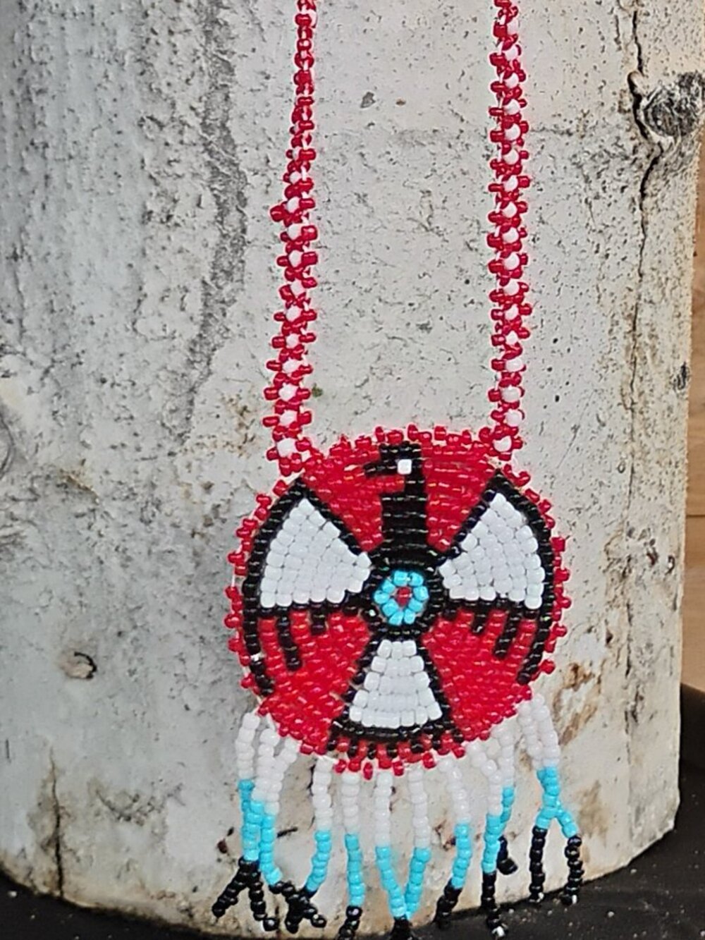 Retro Souvenir Handmade Indian Beaded Long Necklace